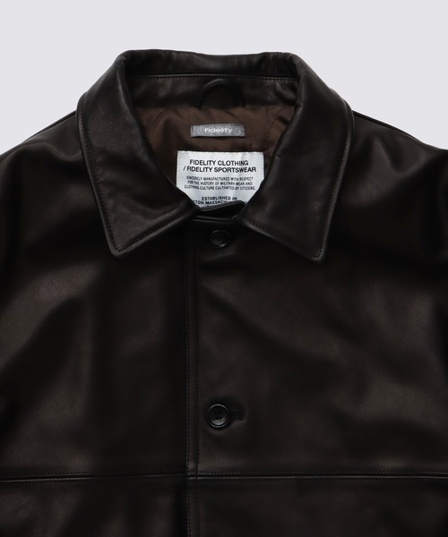 FIDELITY（フィデリティ）の「COW LEATHER CAR COAT / 牛革 / カーコートジャケット（ライダースジャケット・メンズ・ブラック・LARGE/MEDIUM）」の5枚目の写真