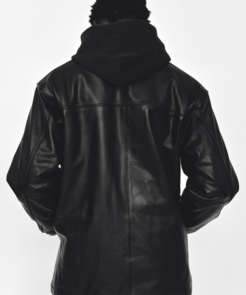FIDELITY（フィデリティ）の「COW LEATHER CAR COAT / 牛革 / カーコートジャケット（ライダースジャケット・メンズ・ブラック・LARGE/MEDIUM）」の3枚目の写真