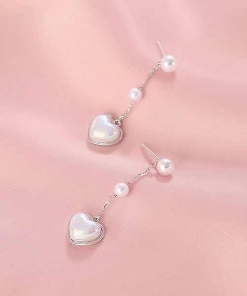 VIBGYOR(ヴィブジョー)の「【IZU】 ハートパール&チェーンピアス(シルバー/ゴールド)(ピアス(両耳用)・レディース・シルバー/ゴールド・FREE)」の7枚目の写真