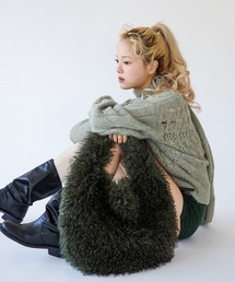 igi（イジ）の「MUDDY DOG TOTE  / バイカラーラウンドファーバッグ（トートバッグ）」