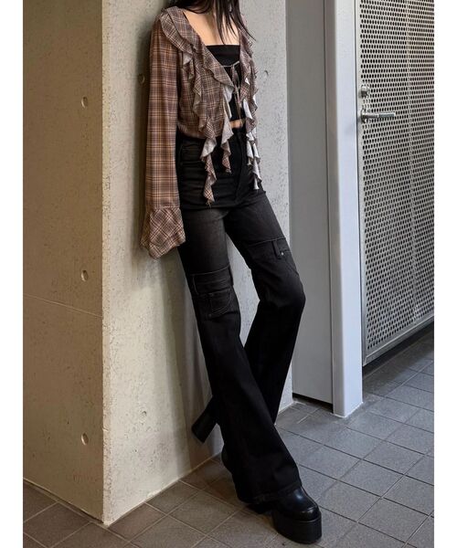 EMODA（エモダ）の「ハイカバーフレアパギンス（デニムパンツ・レディース・インディゴブルー/ブラック・SMALL/MEDIUM/X-SMALL）」の20枚目の写真