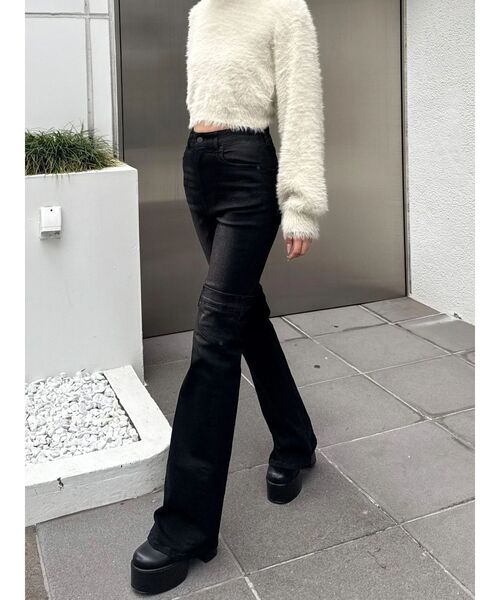 EMODA（エモダ）の「ハイカバーフレアパギンス（デニムパンツ・レディース・インディゴブルー/ブラック・SMALL/MEDIUM/X-SMALL）」の18枚目の写真