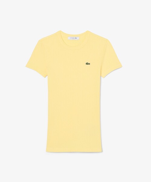 LACOSTE（ラコステ）の「タイトフィットリブニットTシャツ（Tシャツ/カットソー・レディース・ブラック/ホワイト/イエロー・34/36/38/40/42）」の19枚目の写真
