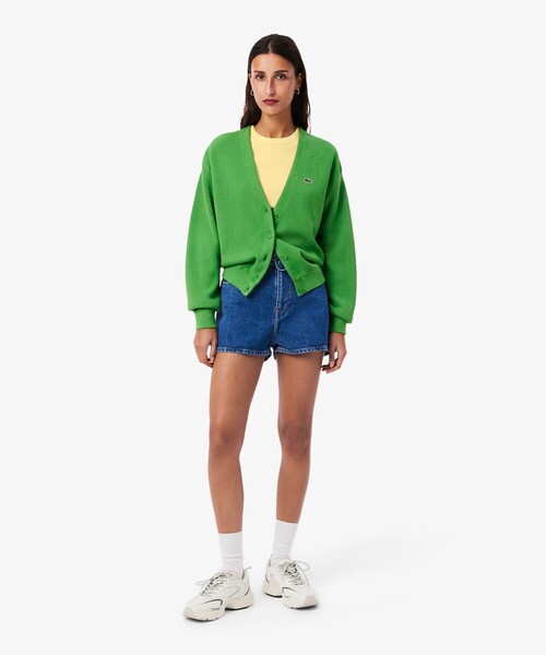LACOSTE（ラコステ）の「タイトフィットリブニットTシャツ（Tシャツ/カットソー・レディース・ブラック/ホワイト/イエロー・34/36/38/40/42）」の16枚目の写真