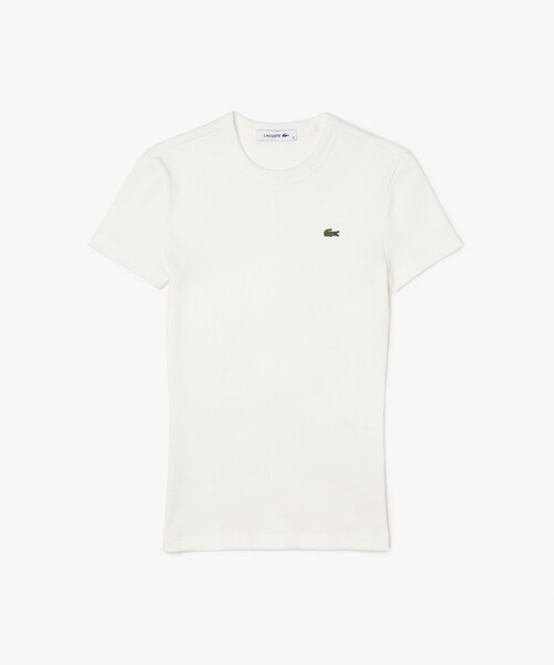 LACOSTE（ラコステ）の「タイトフィットリブニットTシャツ（Tシャツ/カットソー・レディース・ブラック/ホワイト/イエロー・34/36/38/40/42）」の13枚目の写真