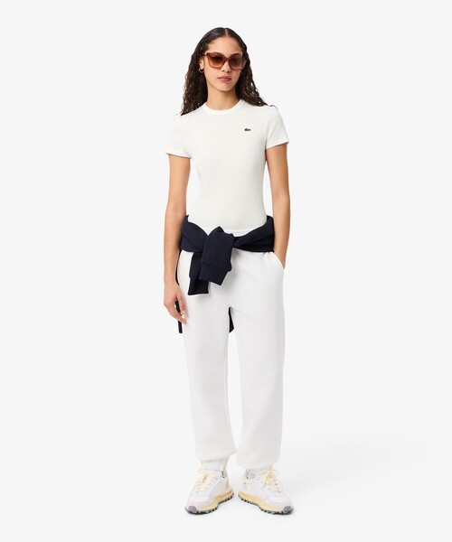 LACOSTE（ラコステ）の「タイトフィットリブニットTシャツ（Tシャツ/カットソー・レディース・ブラック/ホワイト/イエロー・34/36/38/40/42）」の11枚目の写真