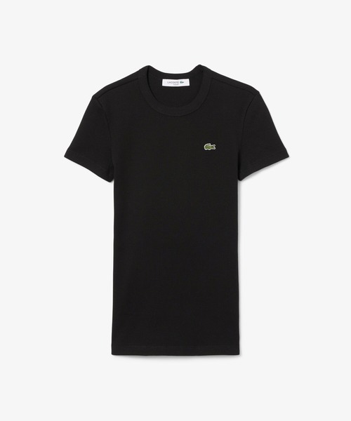 LACOSTE（ラコステ）の「タイトフィットリブニットTシャツ（Tシャツ/カットソー・レディース・ブラック/ホワイト/イエロー・34/36/38/40/42）」の4枚目の写真