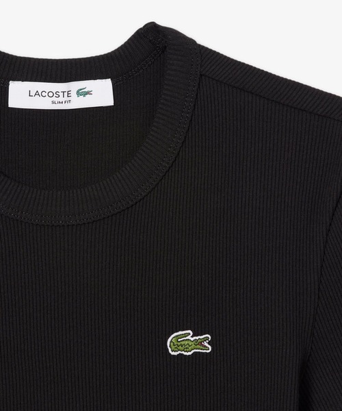 LACOSTE（ラコステ）の「タイトフィットリブニットTシャツ（Tシャツ/カットソー・レディース・ブラック/ホワイト/イエロー・34/36/38/40/42）」の5枚目の写真