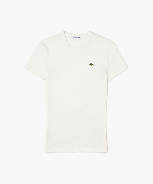 LACOSTE（ラコステ）の「タイトフィットリブニットTシャツ（Tシャツ/カットソー・レディース・ブラック/ホワイト/イエロー・34/36/38/40/42）」の8枚目の写真