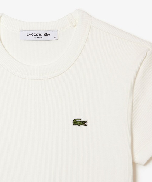 LACOSTE（ラコステ）の「タイトフィットリブニットTシャツ（Tシャツ/カットソー・レディース・ブラック/ホワイト/イエロー・34/36/38/40/42）」の9枚目の写真