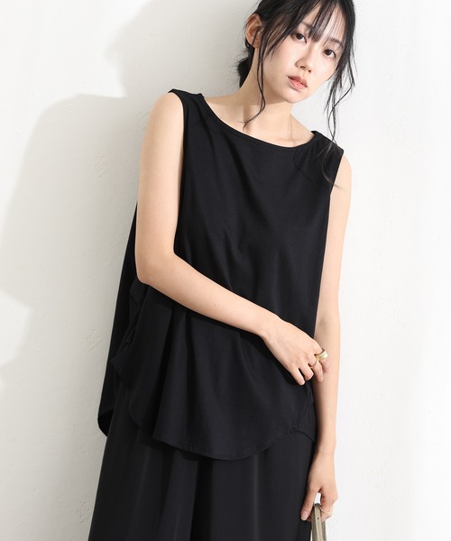 ElegChic(エレグシック)の「脇 タック ノースリーブトップス(タンクトップ・レディース・ホワイト/ベージュ/ブラック・M/XL/4L)」の7枚目の写真