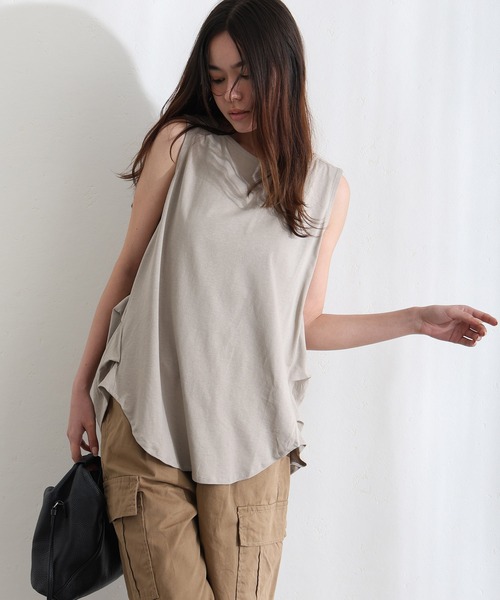 ElegChic(エレグシック)の「脇 タック ノースリーブトップス(タンクトップ・レディース・ホワイト/ベージュ/ブラック・M/XL/4L)」の9枚目の写真