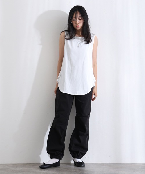 ElegChic(エレグシック)の「脇 タック ノースリーブトップス(タンクトップ・レディース・ホワイト/ベージュ/ブラック・M/XL/4L)」の12枚目の写真