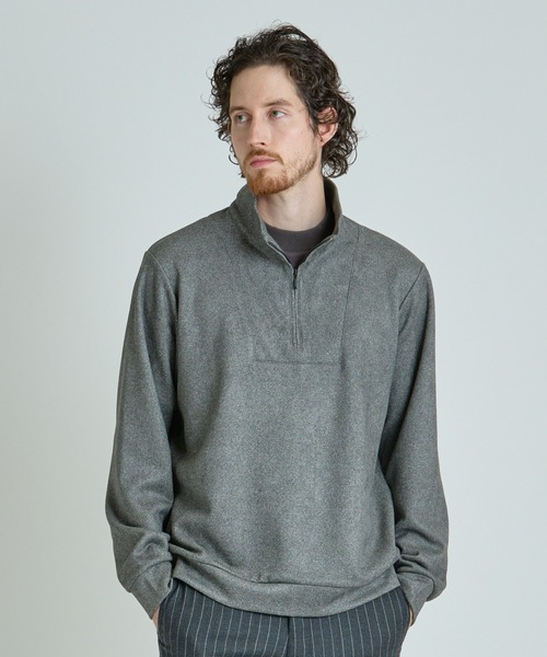 MEN'S BIGI（メンズビギ）の「スエードフェイクレイヤードプルオーバー（Tシャツ/カットソー・メンズ・グレー/オフホワイト/ブラック・02/01/03）」の7枚目の写真