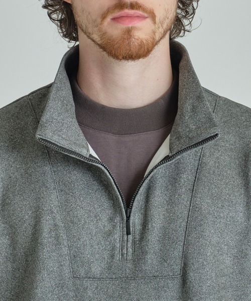 MEN'S BIGI（メンズビギ）の「スエードフェイクレイヤードプルオーバー（Tシャツ/カットソー・メンズ・グレー/オフホワイト/ブラック・02/01/03）」の10枚目の写真