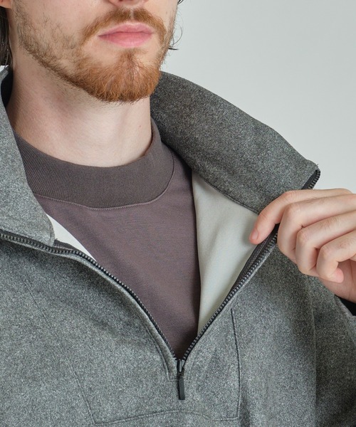 MEN'S BIGI（メンズビギ）の「スエードフェイクレイヤードプルオーバー（Tシャツ/カットソー・メンズ・グレー/オフホワイト/ブラック・02/01/03）」の11枚目の写真