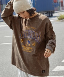 NBA（エヌビーエー）の「NBA/エヌビーエー 別注 チームロゴ刺繍/プリント ヴィンテージ加工 ビッグシルエットロンT（Tシャツ/カットソー）」