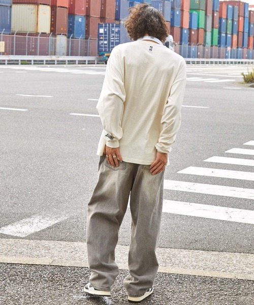 NBA（エヌビーエー）の「NBA/エヌビーエー 別注 チームロゴ刺繍/プリント ヴィンテージ加工 ビッグシルエットロンT（Tシャツ/カットソー・メンズ・ブラック/ホワイト系/オフホワイト/ブラウン/ブラック系1/ブラック系・L/M）」の13枚目の写真