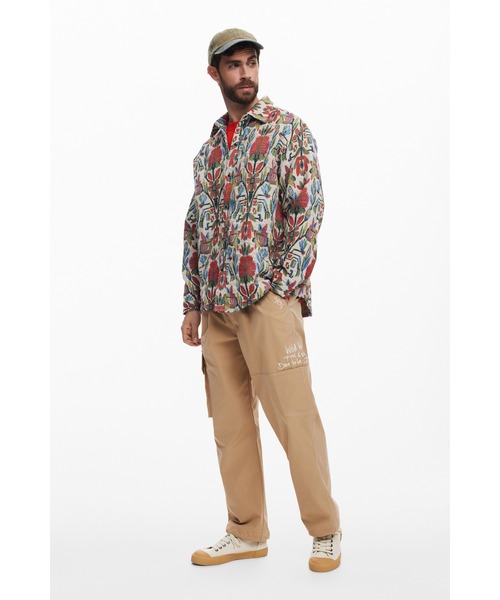 Desigual(デシグアル)の「エスニック フローラル ジャカード 長袖シャツ(シャツ/ブラウス・メンズ・レッド・S/M/L/XL)」の3枚目の写真