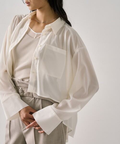 バックテールフレアシャツ バックテールフレアシャツ｜ウォッシャブル/接触冷感/冷房対策