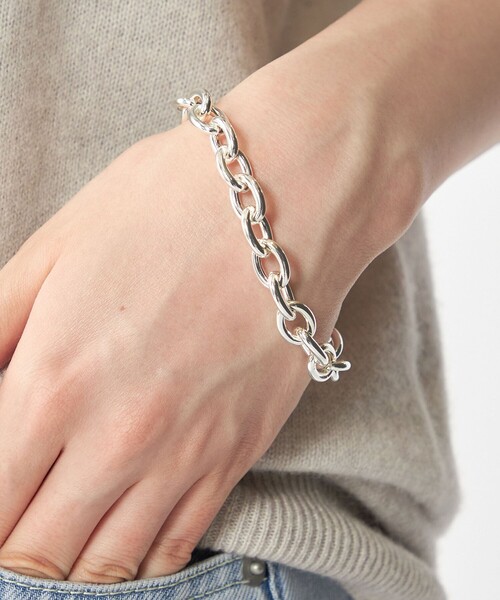 SHIPS（シップス）の「【WEB限定】SHIPS: シルバーコーティング チェーン ブレスレット（ブレスレット・メンズ・ホワイト系/ホワイト/ライトホワイト・ONE SIZE）」の2枚目の写真