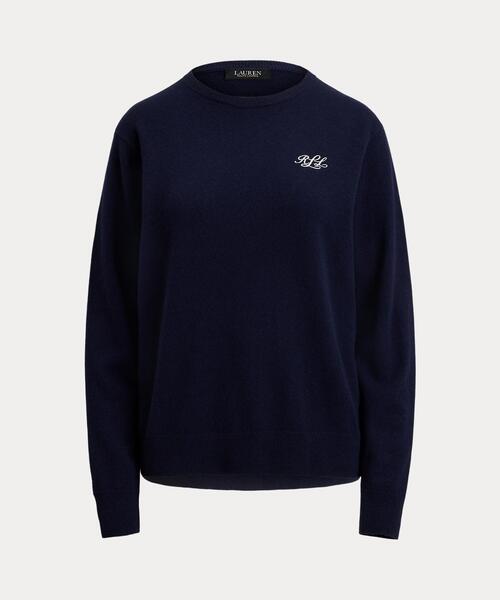 LAUREN RALPH LAUREN(ローレン ラルフ ローレン)の「エンブロイダリー カシミヤ クルーネック セーター(ニット/セーター・レディース・ネイビー系1・M)」の2枚目の写真