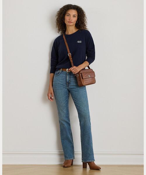 LAUREN RALPH LAUREN(ローレン ラルフ ローレン)の「エンブロイダリー カシミヤ クルーネック セーター(ニット/セーター・レディース・ネイビー系1・M)」の3枚目の写真