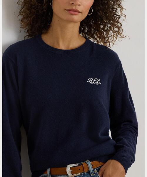 LAUREN RALPH LAUREN(ローレン ラルフ ローレン)の「エンブロイダリー カシミヤ クルーネック セーター(ニット/セーター・レディース・ネイビー系1・M)」の5枚目の写真