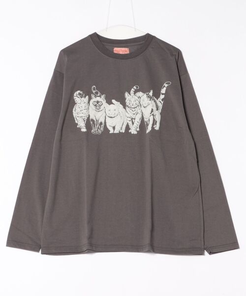 CORISCO(コリスコ)の「モノトーンアニマル柄ロンTEE(M1)(Tシャツ/カットソー・メンズ・オートミール/キナリ/グレー系1/ブラック系1/ブラック系2/ホワイト系1/ホワイト系2/グレー系2・MEDIUM/LARGE/X-LARGE)」の7枚目の写真