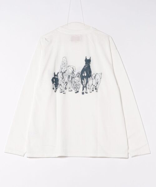 CORISCO(コリスコ)の「モノトーンアニマル柄ロンTEE(M1)(Tシャツ/カットソー・メンズ・オートミール/キナリ/グレー系1/ブラック系1/ブラック系2/ホワイト系1/ホワイト系2/グレー系2・MEDIUM/LARGE/X-LARGE)」の13枚目の写真