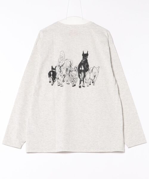 CORISCO(コリスコ)の「モノトーンアニマル柄ロンTEE(M1)(Tシャツ/カットソー・メンズ・オートミール/キナリ/グレー系1/ブラック系1/ブラック系2/ホワイト系1/ホワイト系2/グレー系2・MEDIUM/LARGE/X-LARGE)」の14枚目の写真