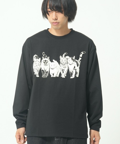 CORISCO(コリスコ)の「モノトーンアニマル柄ロンTEE(M1)(Tシャツ/カットソー・メンズ・オートミール/キナリ/グレー系1/ブラック系1/ブラック系2/ホワイト系1/ホワイト系2/グレー系2・MEDIUM/LARGE/X-LARGE)」の5枚目の写真