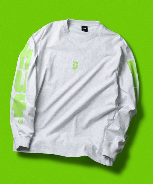 HUF（ハフ）の「MEGABLAST LS TEE（Tシャツ/カットソー・メンズ・ホワイト/ブラック/ブルー系その他/アッシュ/ネイビー・S/M/L/XL/XXL/XS）」の3枚目の写真