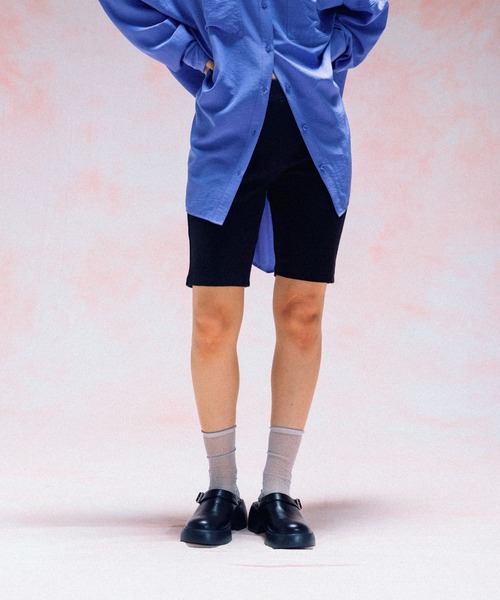 LEPSIM(レプシィム)の「バイカーパンツ 582163(その他パンツ・レディース・グレー/ブラック・FREE)」の2枚目の写真