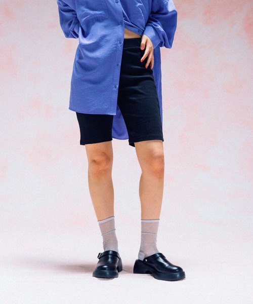 LEPSIM(レプシィム)の「バイカーパンツ 582163(その他パンツ・レディース・グレー/ブラック・FREE)」の4枚目の写真