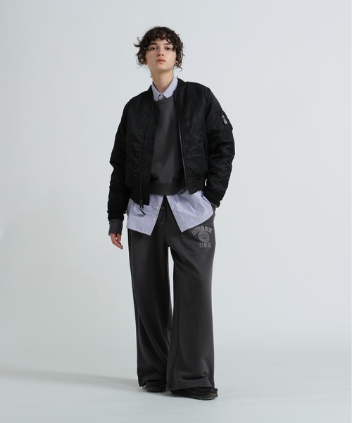 AVIREX(アヴィレックス)の「《直営店限定》AVIREX 50th VARSITY PANTS/バーシティーパンツ(スウェットパンツ・レディース・エンジ/チャコールグレー/オフホワイト・S/M)」の6枚目の写真