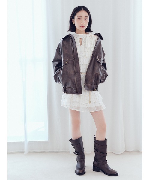 フリルボウタイミニドレス（ドレス）｜LILY BROWN（リリーブラウン）の