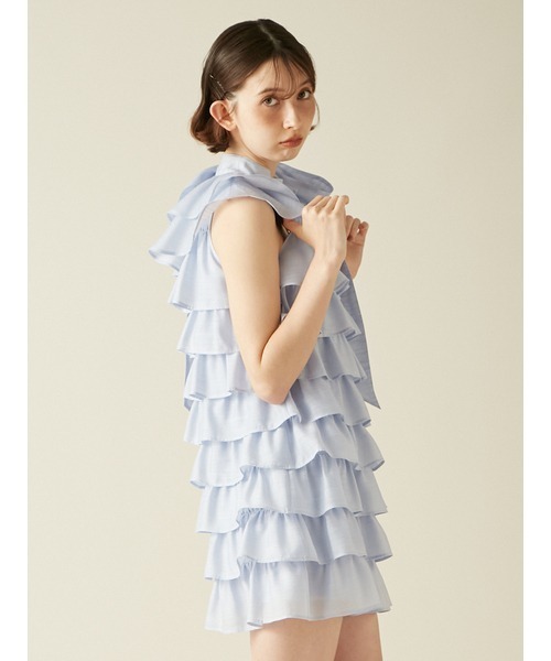 フリルボウタイミニドレス（ドレス）｜LILY BROWN（リリーブラウン）の