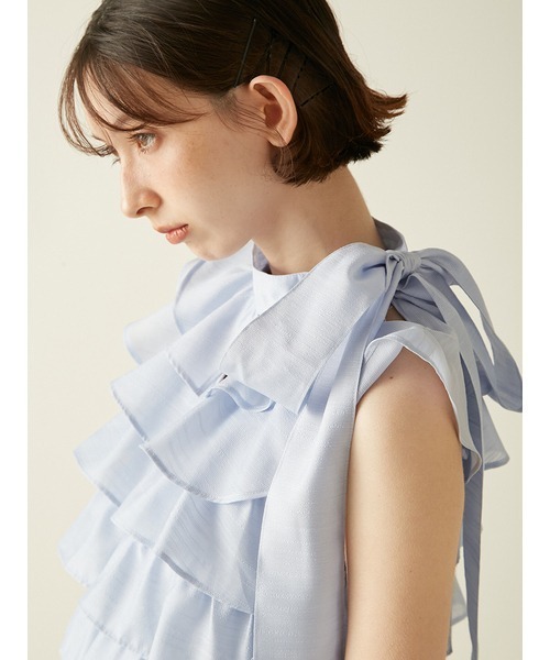 フリルボウタイミニドレス（ドレス）｜LILY BROWN（リリーブラウン）の