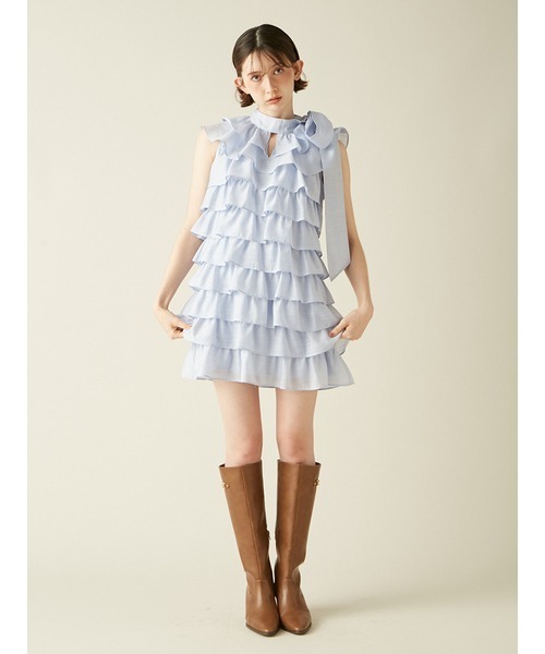 LILY BROWN / フリルドレス フリルボウタイミニドレス（ドレス）｜LILY BROWN（リリー