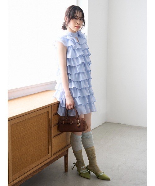 LILY BROWN / フリルドレス LILY BROWN（リリーブラウン）の「チュールレイヤードフリル