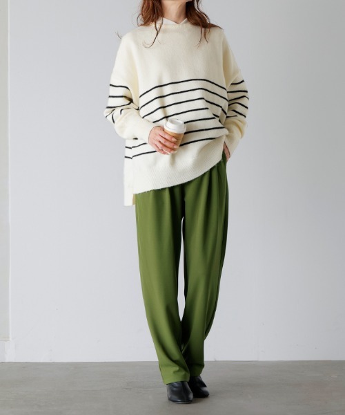 HUG.U（ハグユー）の「＜選べる3丈/2タイプ＞ シワになりにくい美シルエットパンツ（その他パンツ・レディース・ブラック/ネイビー/ブラウン/レッド/オリーブ/ブラック系その他/ブラウン系その他/グリーン系その他/ブルー系その他/レッド系その他/グレイッシュブルー/ブルー系その他2・M(レギュラー丈)/M(トール丈)/L(レギュラー丈)/L(トール丈)/M(ショート丈)/L(ショート丈)）」の15枚目の写真