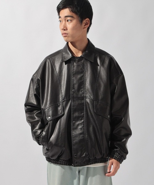 niko and...（ニコアンド）の「フェイクレザーブルゾン（ブルゾン・メンズ・ブラック/ダークブラウン・MEDIUM/LARGE）」の20枚目の写真
