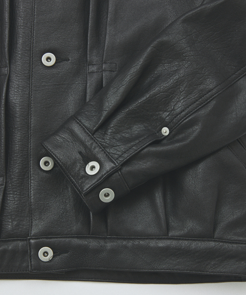 ニュージーランド ラムレザー トラッカージャケット（ライダース