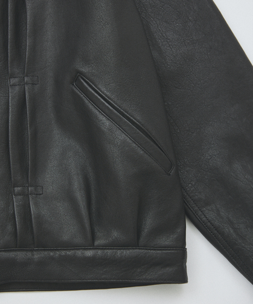 ニュージーランド ラムレザー トラッカージャケット（ライダース