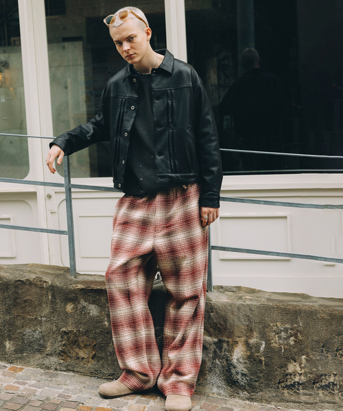 ニュージーランド ラムレザー トラッカージャケット（ライダース