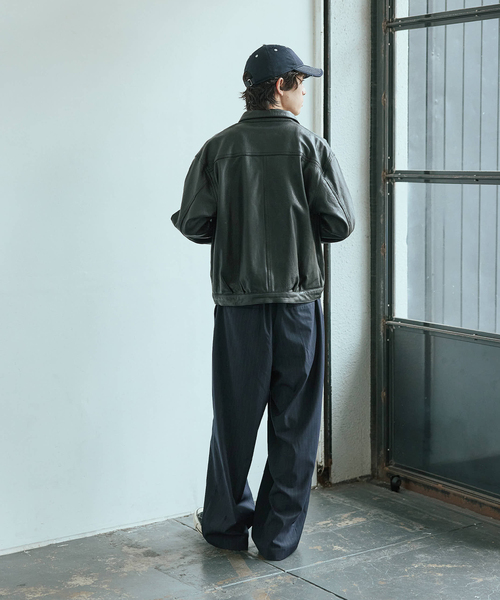 ニュージーランド ラムレザー トラッカージャケット（ライダース