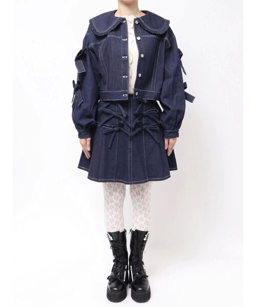 merry jenny(メリージェニー)の「Bigリボンデニムジャケット(デニムジャケット・レディース・ブルー/ブラック・FREE)」の8枚目の写真