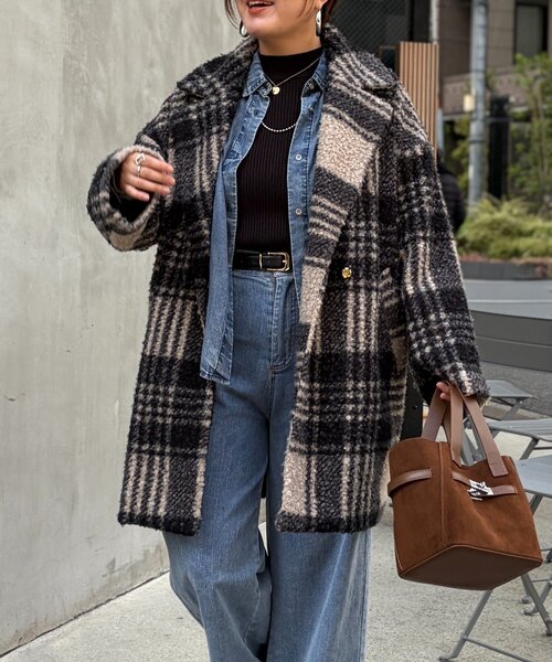 セール】ブークレファーチェックコート（その他アウター）｜Chez toi