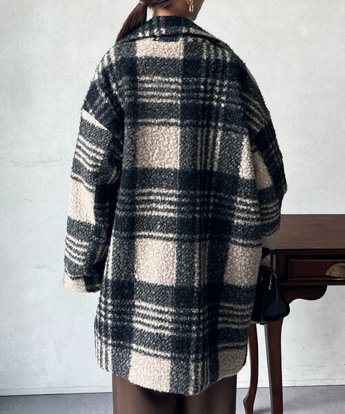 セール】ブークレファーチェックコート（その他アウター）｜Chez toi